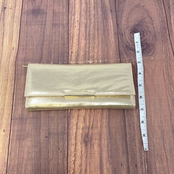 R.H. Macy & Co METALLIC GOLD JEWELRY Leather Necklace Holder CLUTCH 9 inch PL01 - Picture 4 of 7